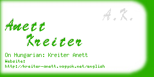 anett kreiter business card